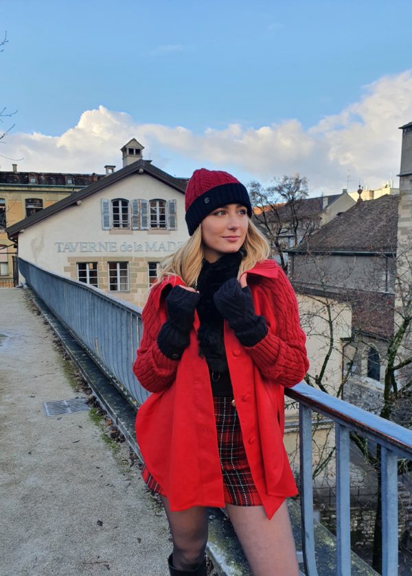 Beanie reversible Red & Black