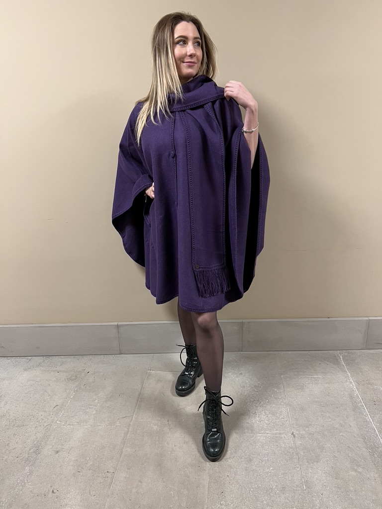 Alpaca Cape Violet with Scarf - Image 2