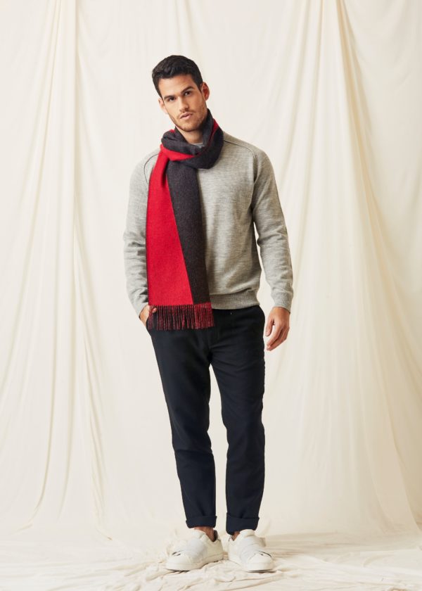 Red and Gray Scarf
