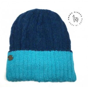 reversible Beanie Turquoise & Cyan