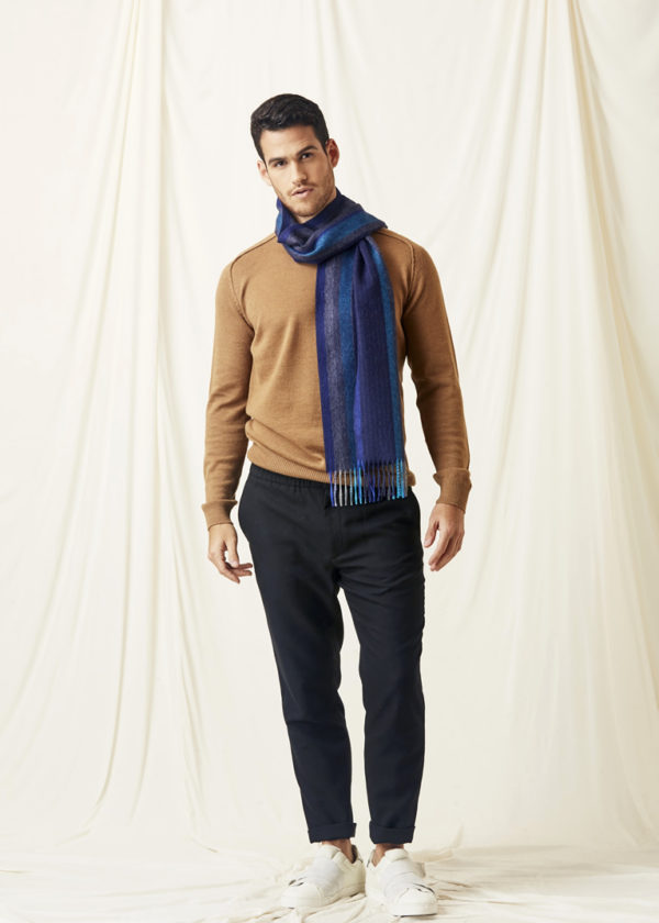 Blue with lines Scarf Auguste