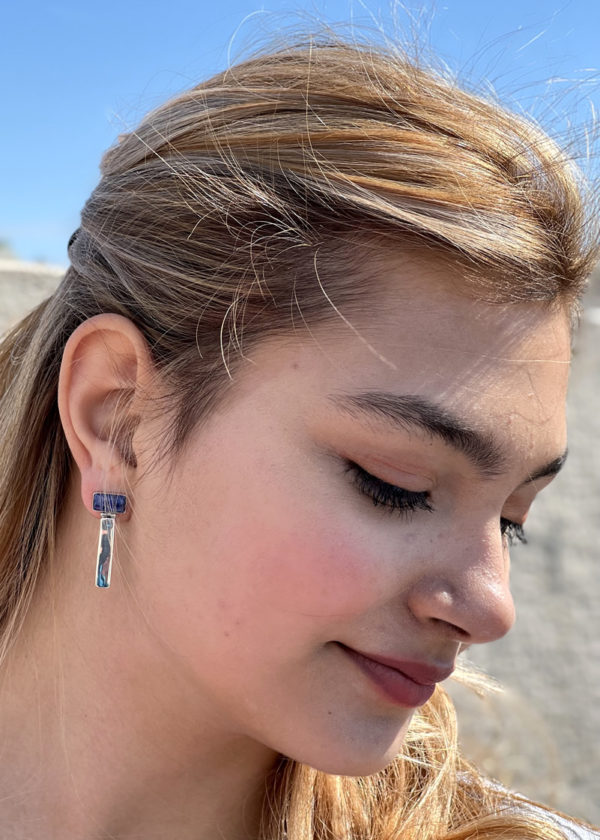 T Blue Earrings