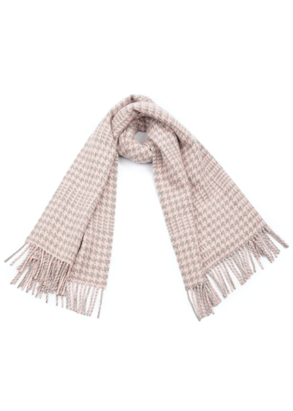 Scarf pied de Coq pink pattern