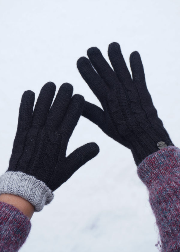 Gloves reversibles Black & Silver - Alpaca