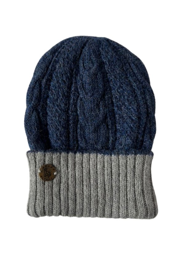 Beanie reversible Blue jean & Gray